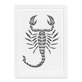 Chrome métallique Scorpion - Affiche encadrée (27 × 37 cm) - blanc - Devant