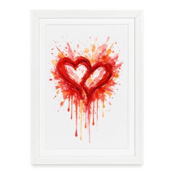 Love - Heart - Valentine's Day - Wedding - Framed poster (27 × 37 cm) - white - Front