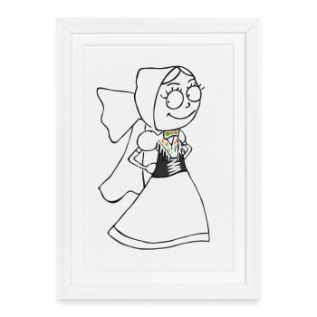 SERBSKA HANKA - contour - - Affiche encadrée (27 × 37 cm) - blanc - Devant