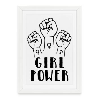 Le pouvoir des filles - Affiche encadrée (27 × 37 cm) - blanc - Devant