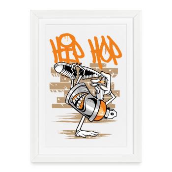 Breakdance | B-Boy | Hip Hop - Affiche encadrée (27 × 37 cm) - blanc - Devant