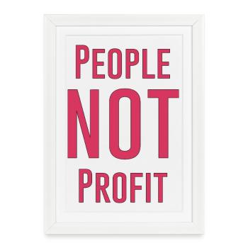 People not profit - Affiche encadrée (27 × 37 cm) - blanc - Devant