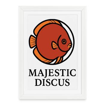 Majestic Circular Discus Fish Logo - Framed poster (27 × 37 cm) - white - Front