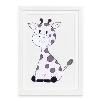 Petite girafe - Affiche encadrée (27 × 37 cm) - blanc - Devant