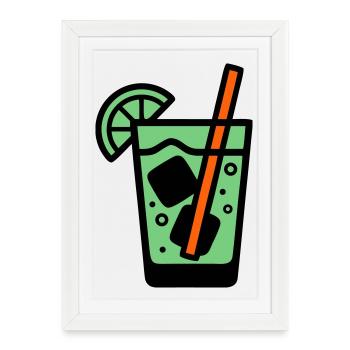Cocktail Glass Summer Drink Girls' Vacation Bachelor Party - Framed poster (27 × 37 cm) - white - Front
