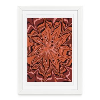 Motif d’étoile tourbillonnant terrestre - Affiche encadrée (27 × 37 cm) - blanc - Devant
