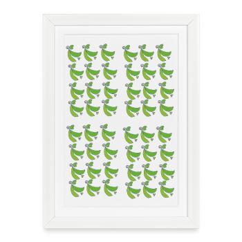 Green pea pod pattern - Framed poster (27 × 37 cm) - white - Front