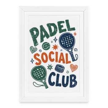 Vintage Padel Social Club - Affiche encadrée (27 × 37 cm) - blanc - Devant