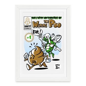 Shit comic - Framed poster (27 × 37 cm) - white - Front