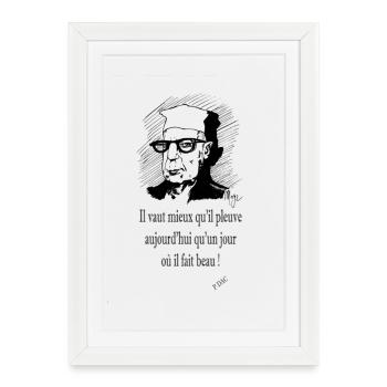 Monsieur météo - Affiche encadrée (27 × 37 cm) - blanc - Devant