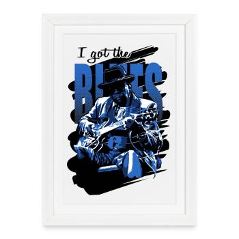 Got the blues - Affiche encadrée (27 × 37 cm) - blanc - Devant