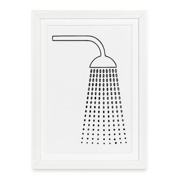 Shower drawings - Framed poster (27 × 37 cm) - white - Front