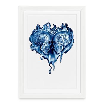 Skull heart - Framed poster (27 × 37 cm) - white - Front