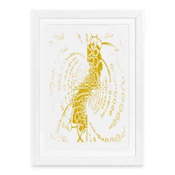Datenspirale Tanzfigur - Gerahmtes Poster (27 × 37 cm) - Weiß - Vorne