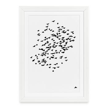 Unklarer Entwurf – schwarze Fläche - Gerahmtes Poster (27 × 37 cm) - Weiß - Vorne