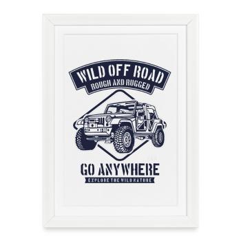 WILD OFF ROAD Jeep Adventure - Affiche encadrée (27 × 37 cm) - blanc - Devant