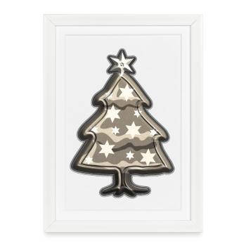 Arbre de Noël Noël - Affiche encadrée (27 × 37 cm) - blanc - Devant