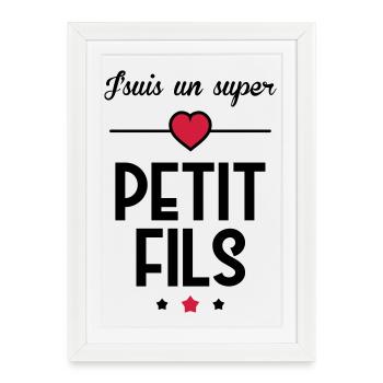 Fils / Fille / Petit-Fils / Petite-Fille - Affiche encadrée (27 × 37 cm) - blanc - Devant