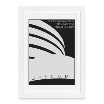 Modern architecture: Guggenheim Museum - Framed poster (27 × 37 cm) - white - Front