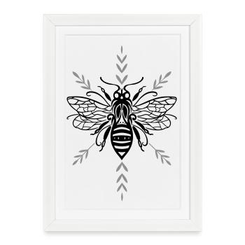 Abeille abeille abeille apicidiculture - Affiche encadrée (27 × 37 cm) - blanc - Devant