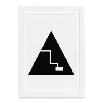 Pyramid - T-Shirt Design - Affiche encadrée (27 × 37 cm) - blanc - Devant