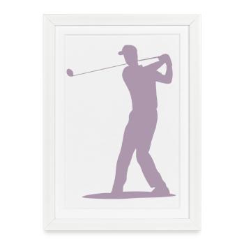 Golfer Tee Silhouette - Men's Design - Framed poster (27 × 37 cm) - white - Front