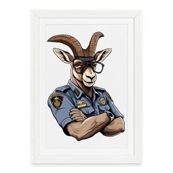 Police Capricorne - Affiche encadrée (27 × 37 cm) - blanc - Devant