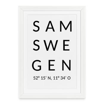 Samswegen noir - Affiche encadrée (27 × 37 cm) - blanc - Devant