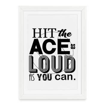 Frappe l’as aussi fort que possible Sweat à capuche de tennis - Affiche encadrée (27 × 37 cm) - blanc - Devant