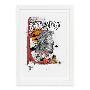 Batt-itude - Affiche encadrée (27 × 37 cm) - blanc - Devant