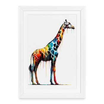 Girafe - Affiche encadrée (27 × 37 cm) - blanc - Devant