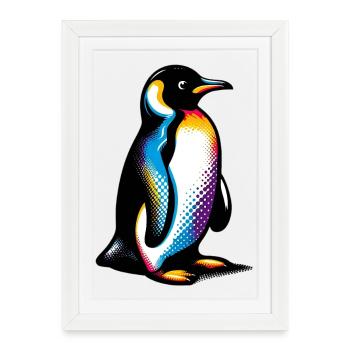 Penguin - Framed poster (27 × 37 cm) - white - Front