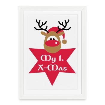 mon premier Noël - Affiche encadrée (27 × 37 cm) - blanc - Devant