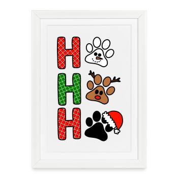 H Pattes de Noël Plaid - Affiche encadrée (27 × 37 cm) - blanc - Devant