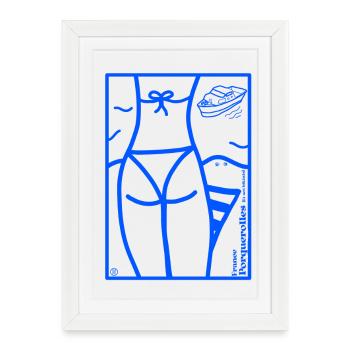 Les îles d'Hyères - Affiche encadrée (27 × 37 cm) - blanc - Devant