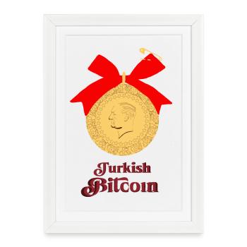 Bitcoin Turc - Affiche encadrée (27 × 37 cm) - blanc - Devant