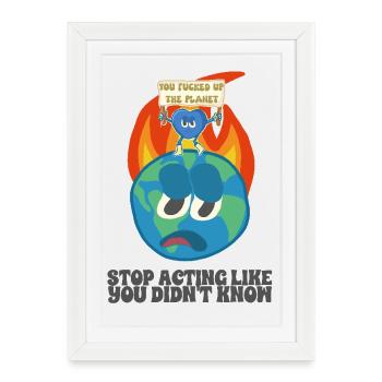Global warming, ecology, environment - Framed poster (27 × 37 cm) - white - Front