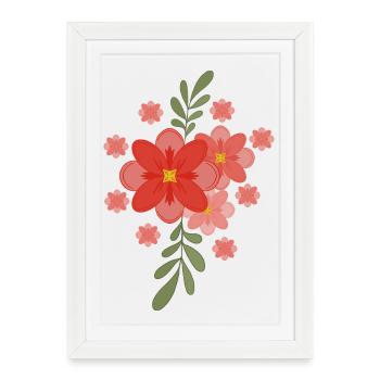 Fleurs printanières - Affiche encadrée (27 × 37 cm) - blanc - Devant