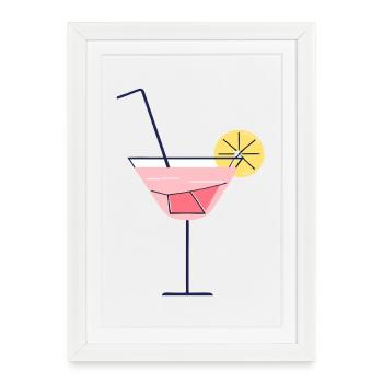 en cocktail - Affiche encadrée (27 × 37 cm) - blanc - Devant