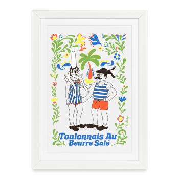 Toulonnais au Beurre salé - Affiche encadrée (27 × 37 cm) - blanc - Devant
