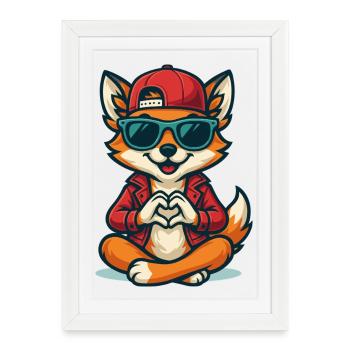 Foxy Love Vibes - Framed poster (27 × 37 cm) - white - Front