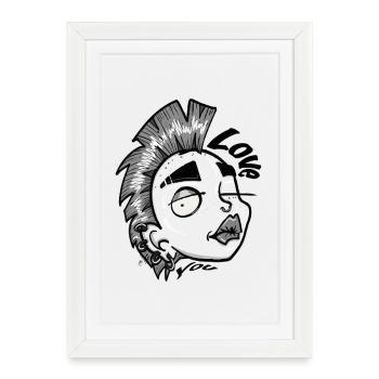 Love you - Framed poster (27 × 37 cm) - white - Front