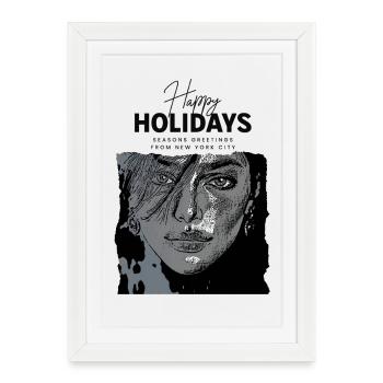 Frohe Feiertage ab NYC - Gerahmtes Poster (27 × 37 cm) - Weiß - Vorne
