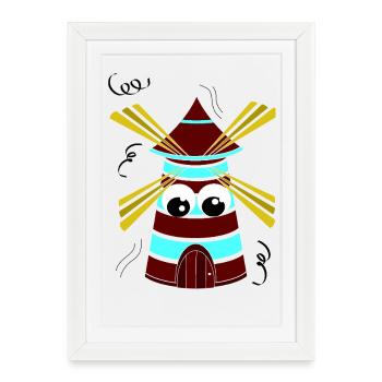 Tourne petit moulin - Framed poster (27 × 37 cm) - white - Front