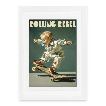 Rolling Rebel - Framed poster (27 × 37 cm) - white - Front