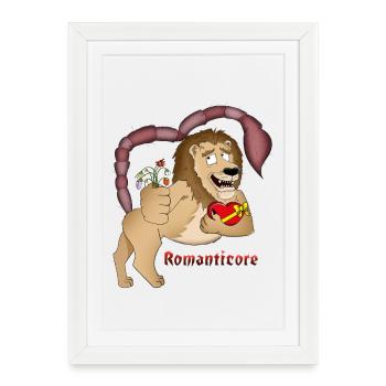 Romantic Manticore Design - Framed poster (27 × 37 cm) - white - Front