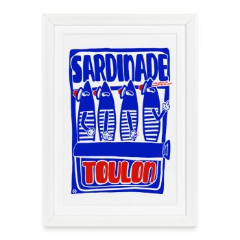 Marine Sardinade of Toulon - Mediterranean Humour - Framed poster (27 × 37 cm) - white - Front