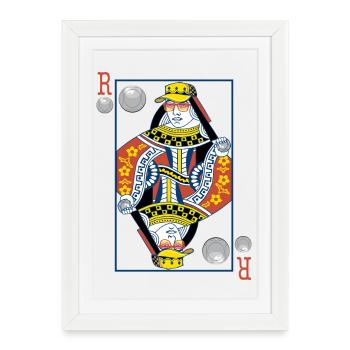 Reine de la pétanque - Affiche encadrée (27 × 37 cm) - blanc - Devant