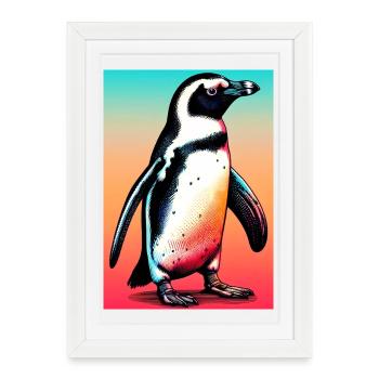 pingouin - Affiche encadrée (27 × 37 cm) - blanc - Devant