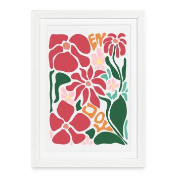 Good Mood Flowers - Red - Framed poster (27 × 37 cm) - white - Front